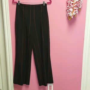 Black 💟 Dress Striped Pants Black/Red Stripe